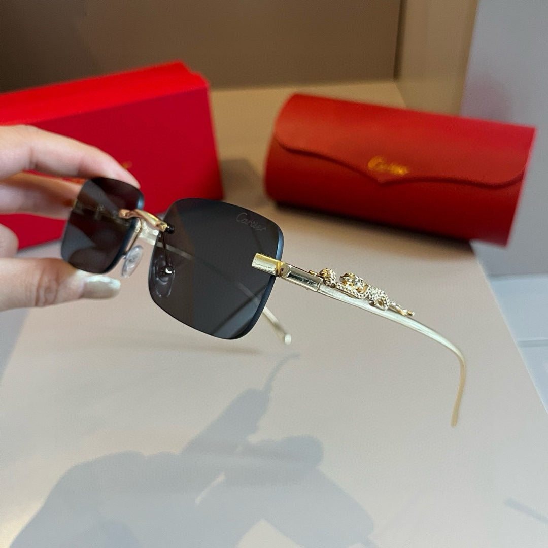 Cartier Lightweight Metal Rimless Gold Lens Sunglasses for Men & Wome - 935093 - detail image 4