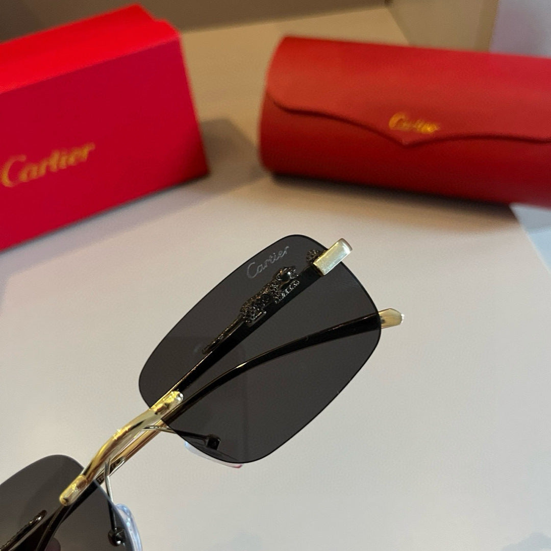 Cartier Lightweight Metal Rimless Gold Lens Sunglasses for Men & Wome - 358562 - detail image 6