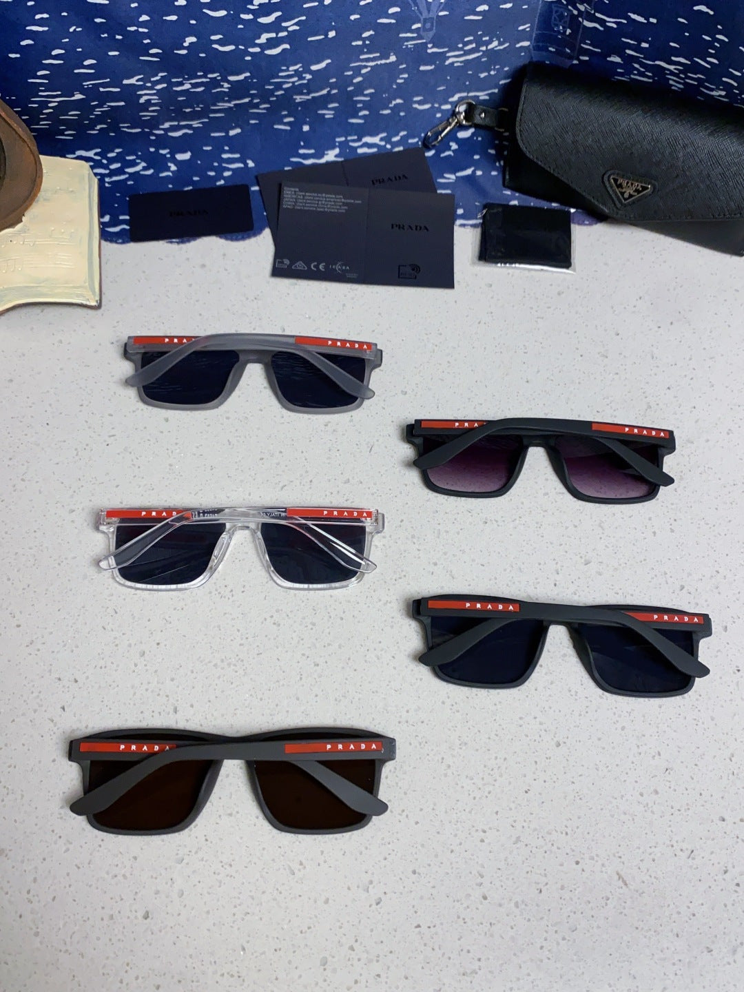 Prada Polarized Square Blue Lens Sunglasses for Men & Women - 398884 - detail image 11