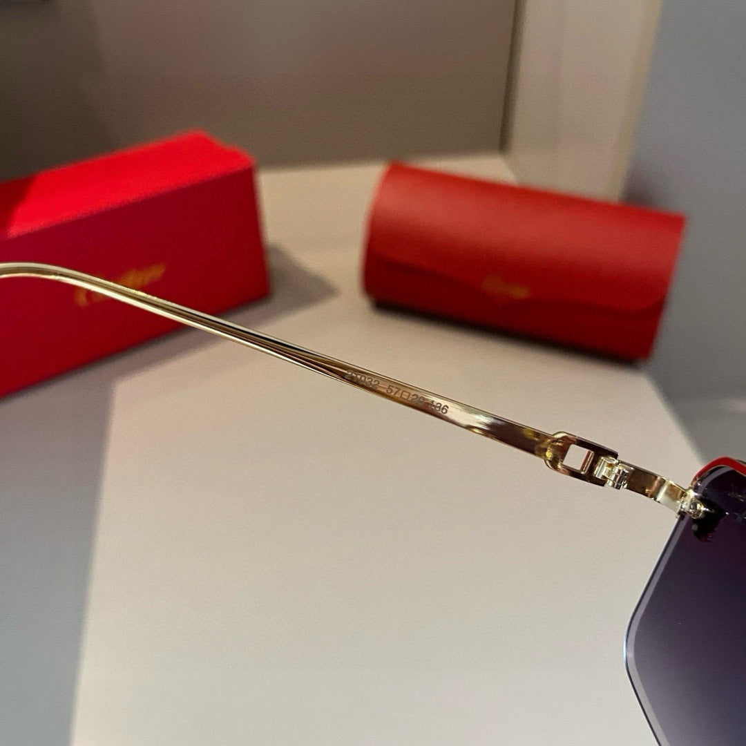 Cartier Lightweight Metal Rimless Gold Lens Sunglasses for Men & Wome - 372248 - detail image 9