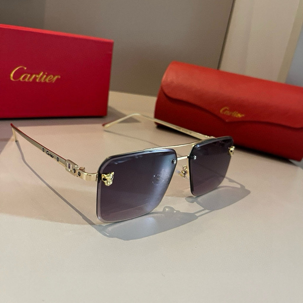 Cartier Lightweight Metal Rimless Gold Lens Sunglasses for Men & Wome - 372248
