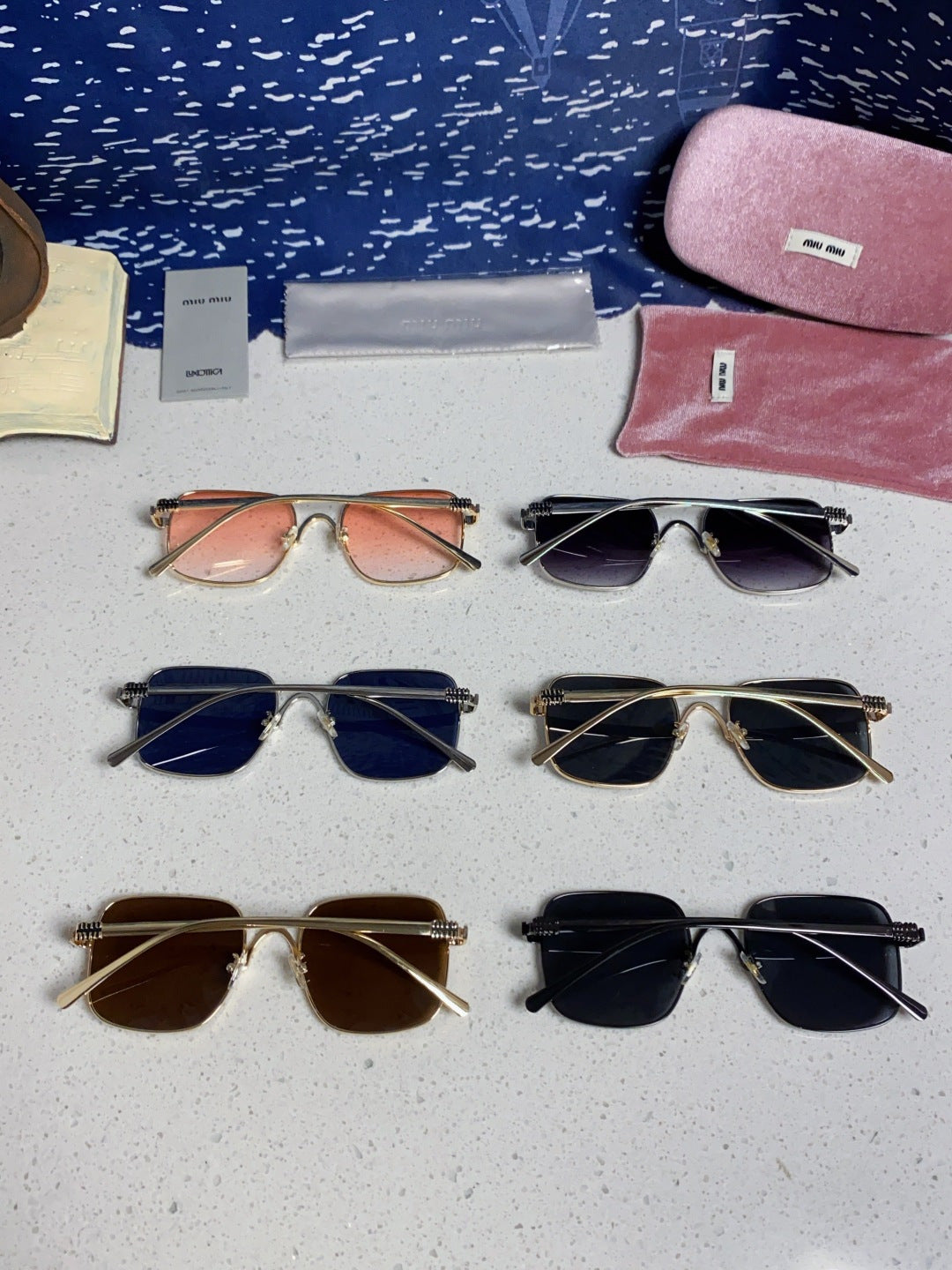 Miu Miu Metal Square Silver Lens Sunglasses for Men & Women - 416163 - detail image 11