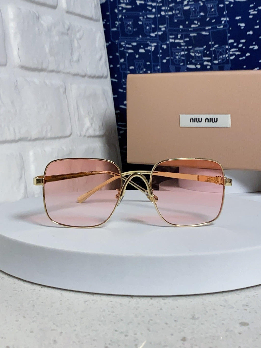Miu Miu Metal Square Gold Lens Sunglasses for Men & Women - 416160 - detail image 2