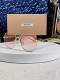 Miu Miu Metal Square Gold Lens Sunglasses for Men & Women - 416160