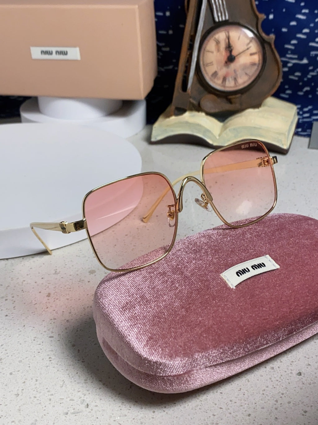 Miu Miu Metal Square Gold Lens Sunglasses for Men & Women - 416160 - detail image 10
