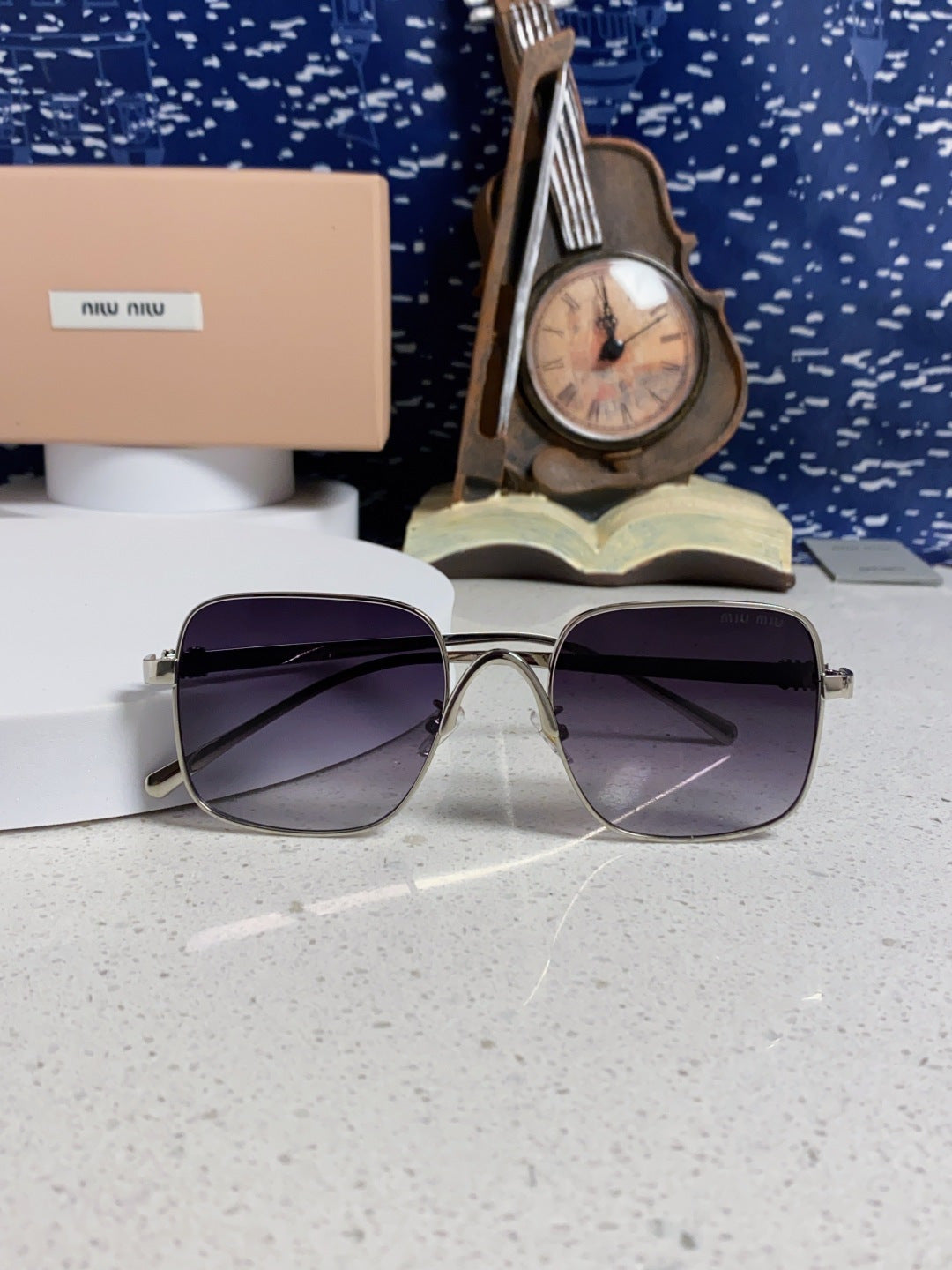 Miu Miu Metal Square Silver Lens Sunglasses for Men & Women - 416163 - detail image 9
