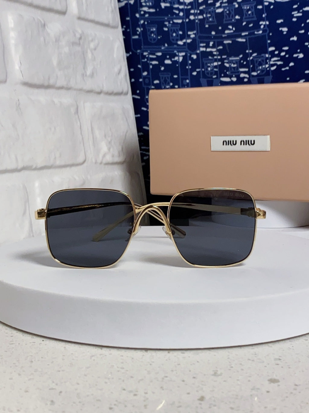 Miu Miu Metal Square Black Lens Sunglasses for Men & Women - 416164 - detail image 2