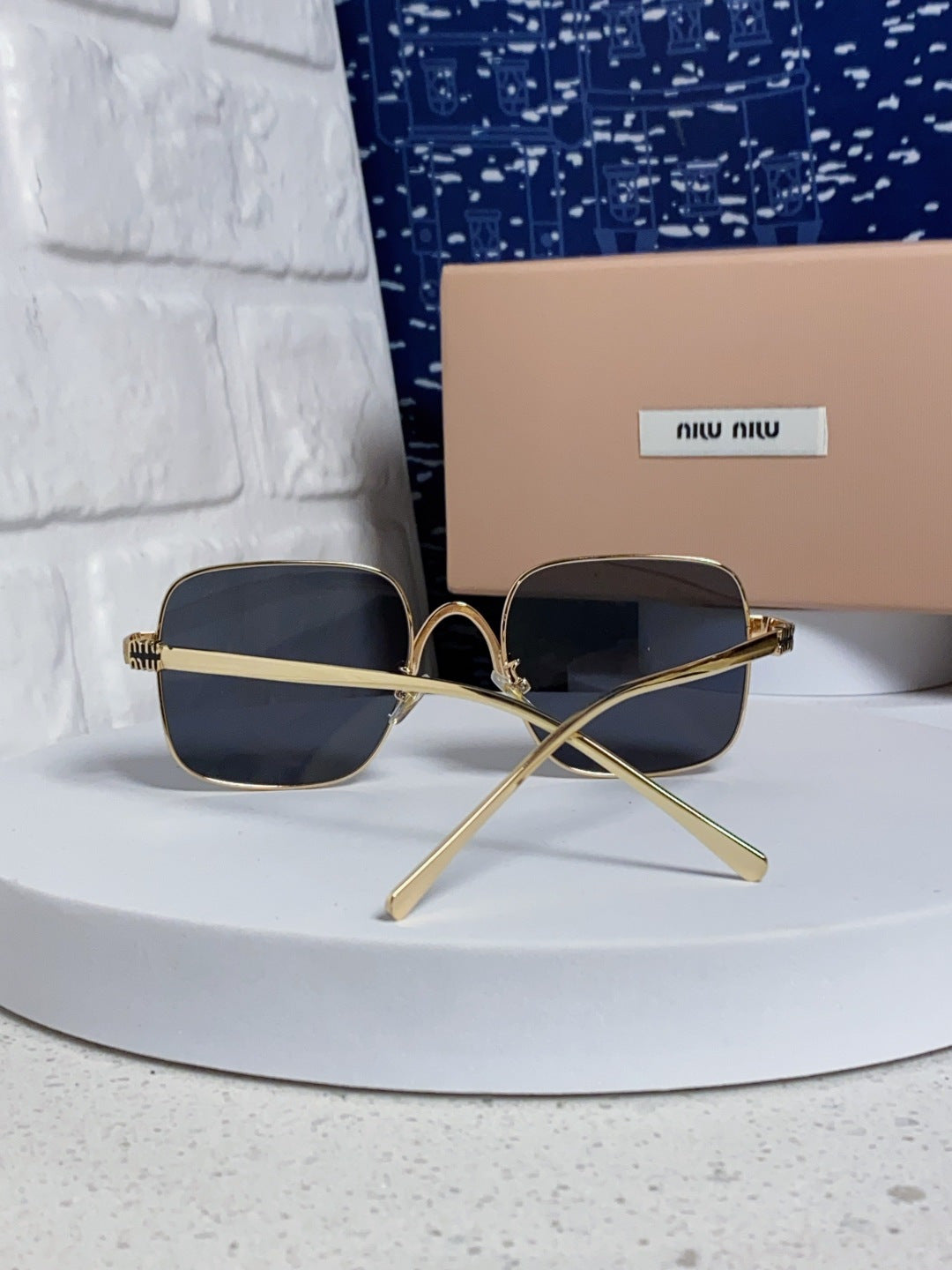 Miu Miu Metal Square Black Lens Sunglasses for Men & Women - 158616 - detail image 3
