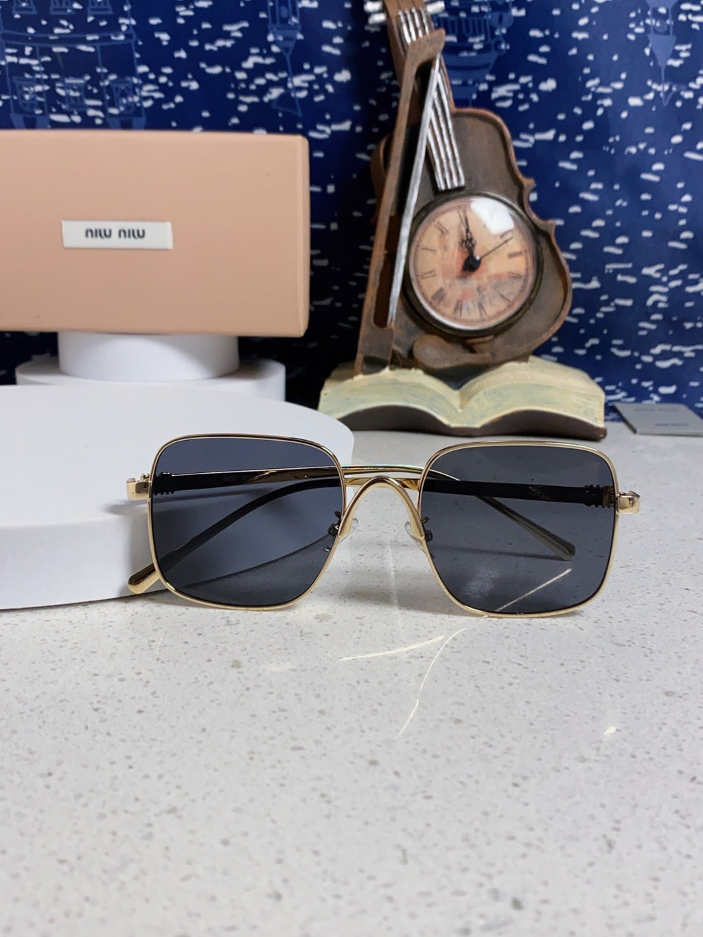 Miu Miu Metal Square Black Lens Sunglasses for Men & Women - 416164 - detail image 9