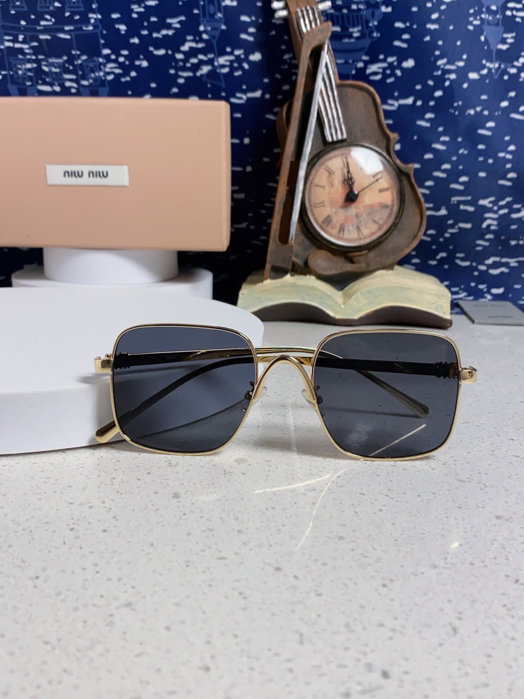 Miu Miu Metal Square Black Lens Sunglasses for Men & Women - 416164 - detail image 9