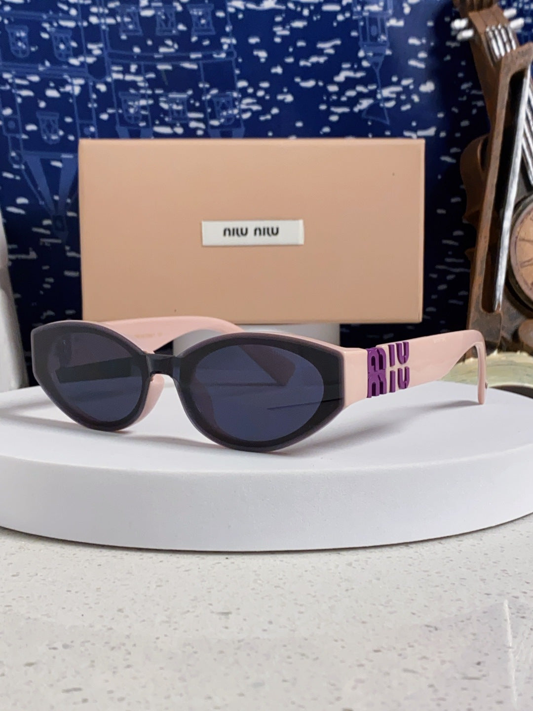 Miu Miu Cat-Eye Blue Lens Sunglasses for Women - 867215