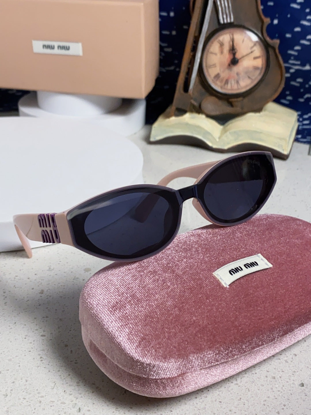 Miu Miu Cat-Eye Blue Lens Sunglasses for Women - 158606 - detail image 10