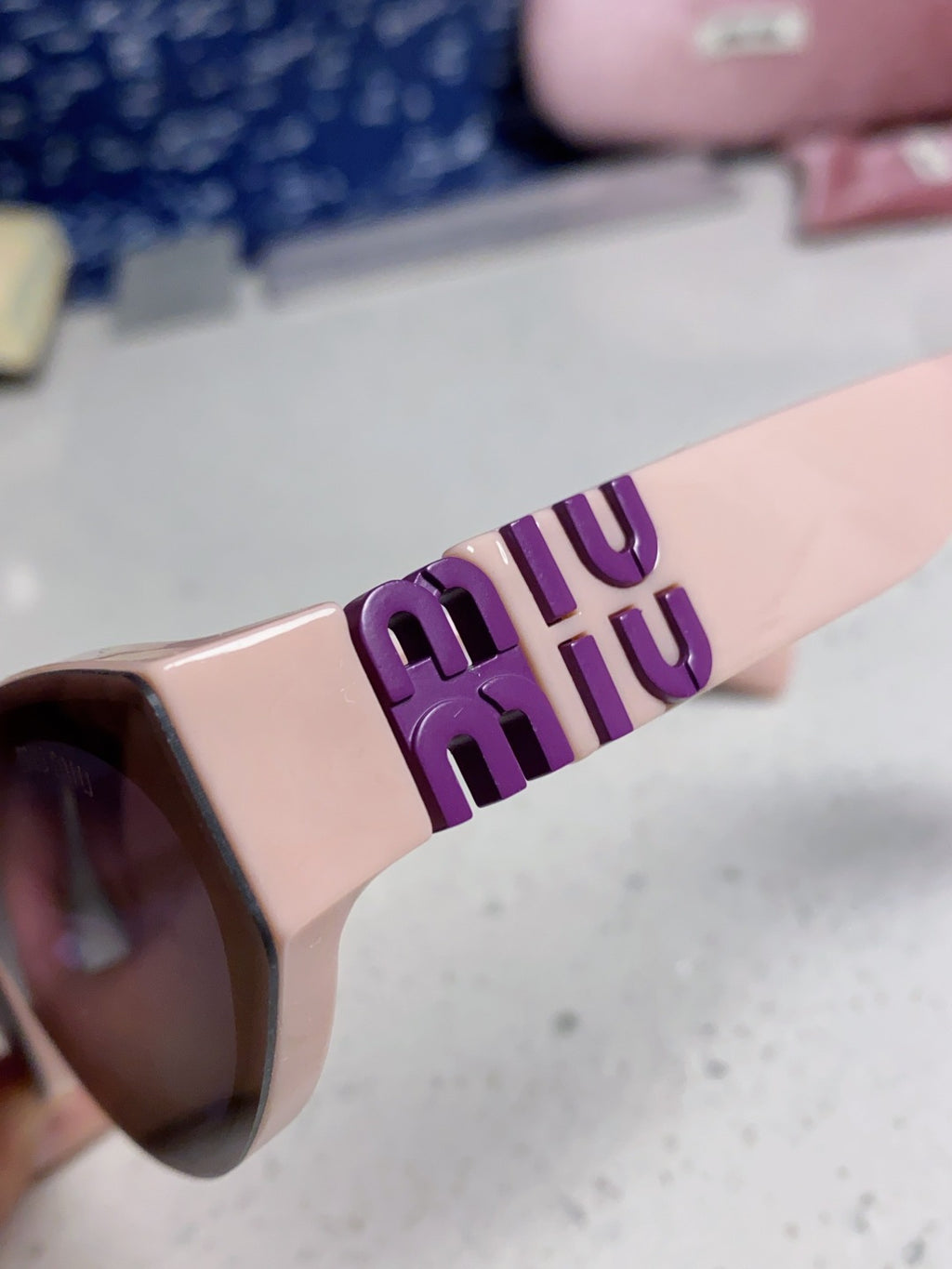 Miu Miu Cat-Eye Blue Lens Sunglasses for Women - 416154 - detail image 7