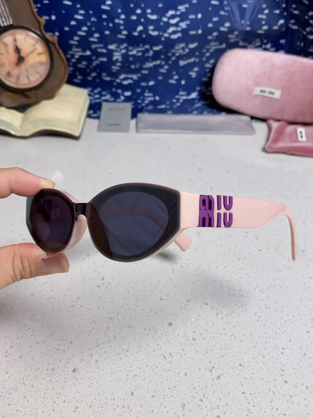 Miu Miu Cat-Eye Blue Lens Sunglasses for Women - 867215 - detail image 6