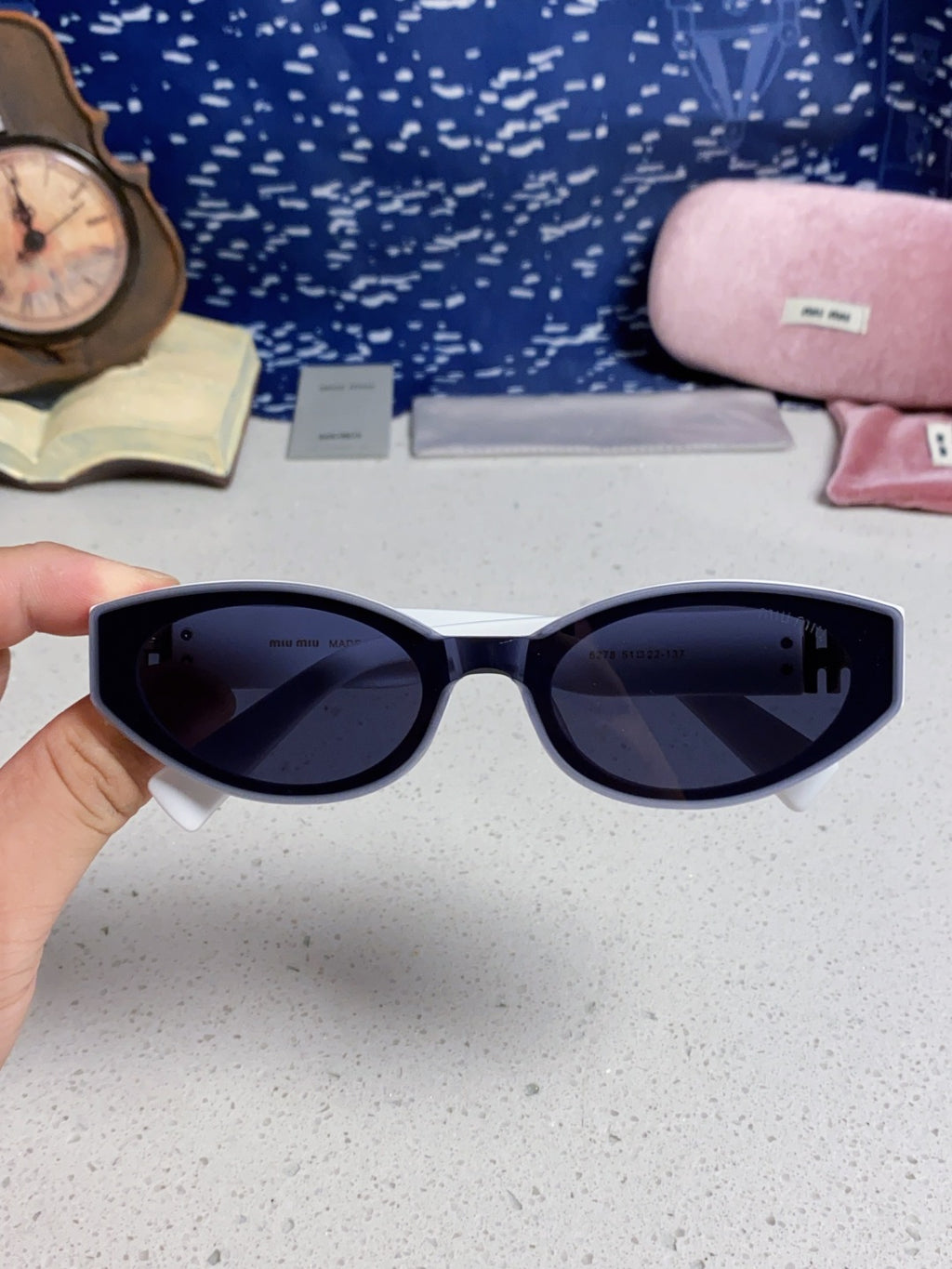 Miu Miu Cat-Eye Blue Lens Sunglasses for Women - 416157 - detail image 4