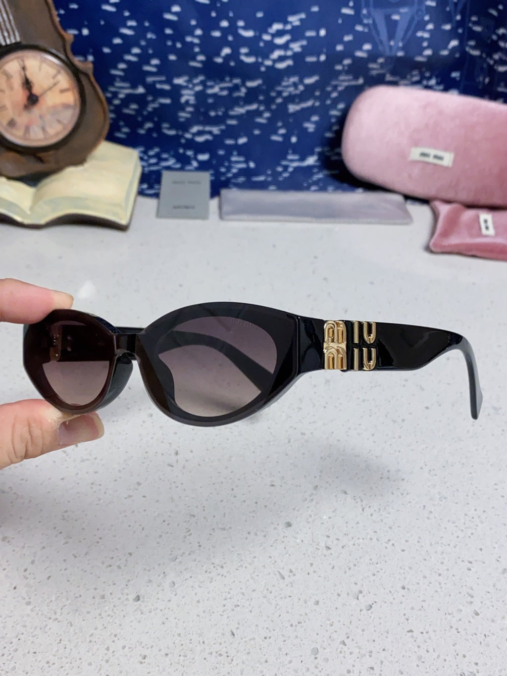 Miu Miu Cat-Eye Silver Lens Sunglasses for Women - 432631 - detail image 6