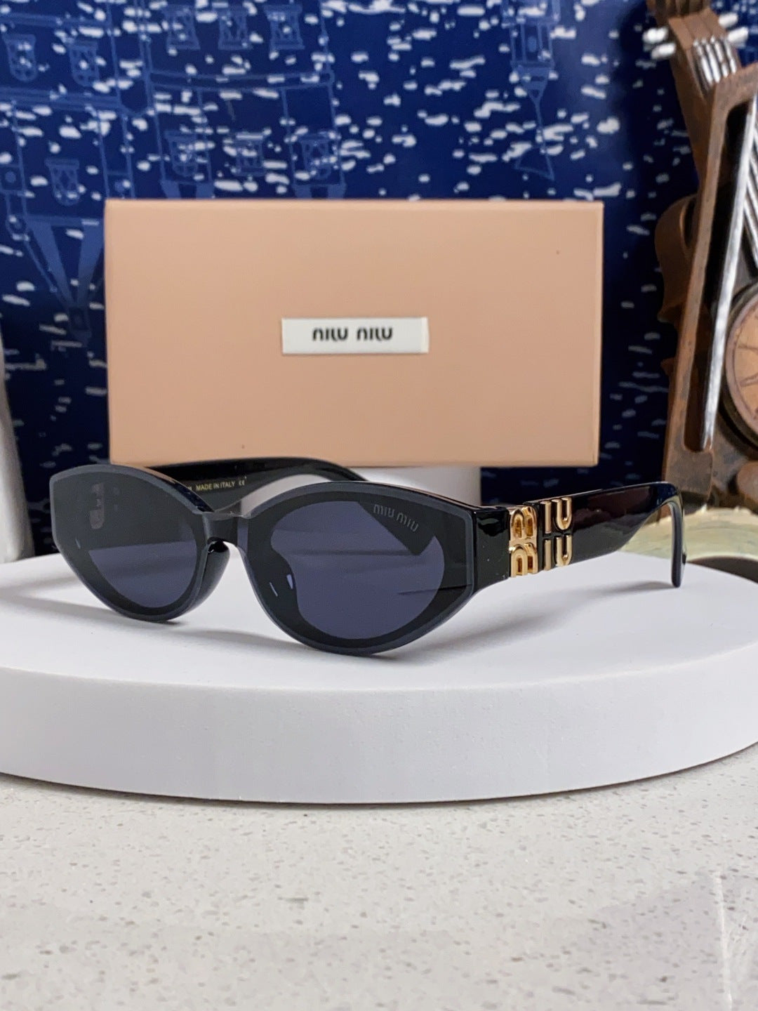 Miu Miu Cat-Eye Black Lens Sunglasses for Women - 416159