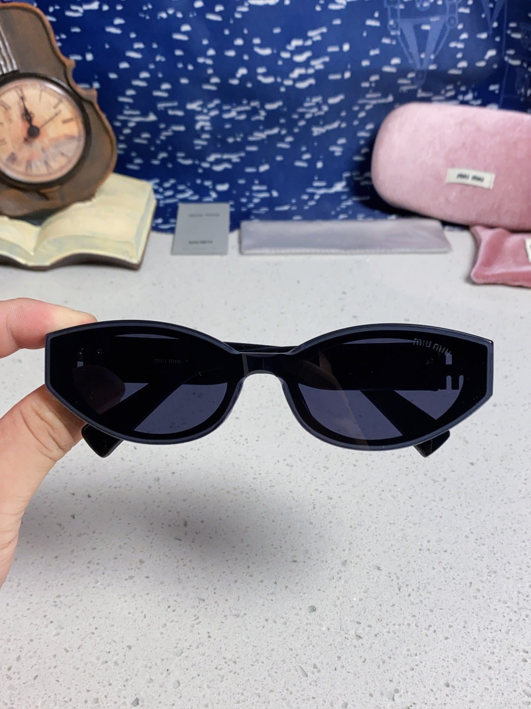 Miu Miu Cat-Eye Black Lens Sunglasses for Women - 416159 - detail image 4