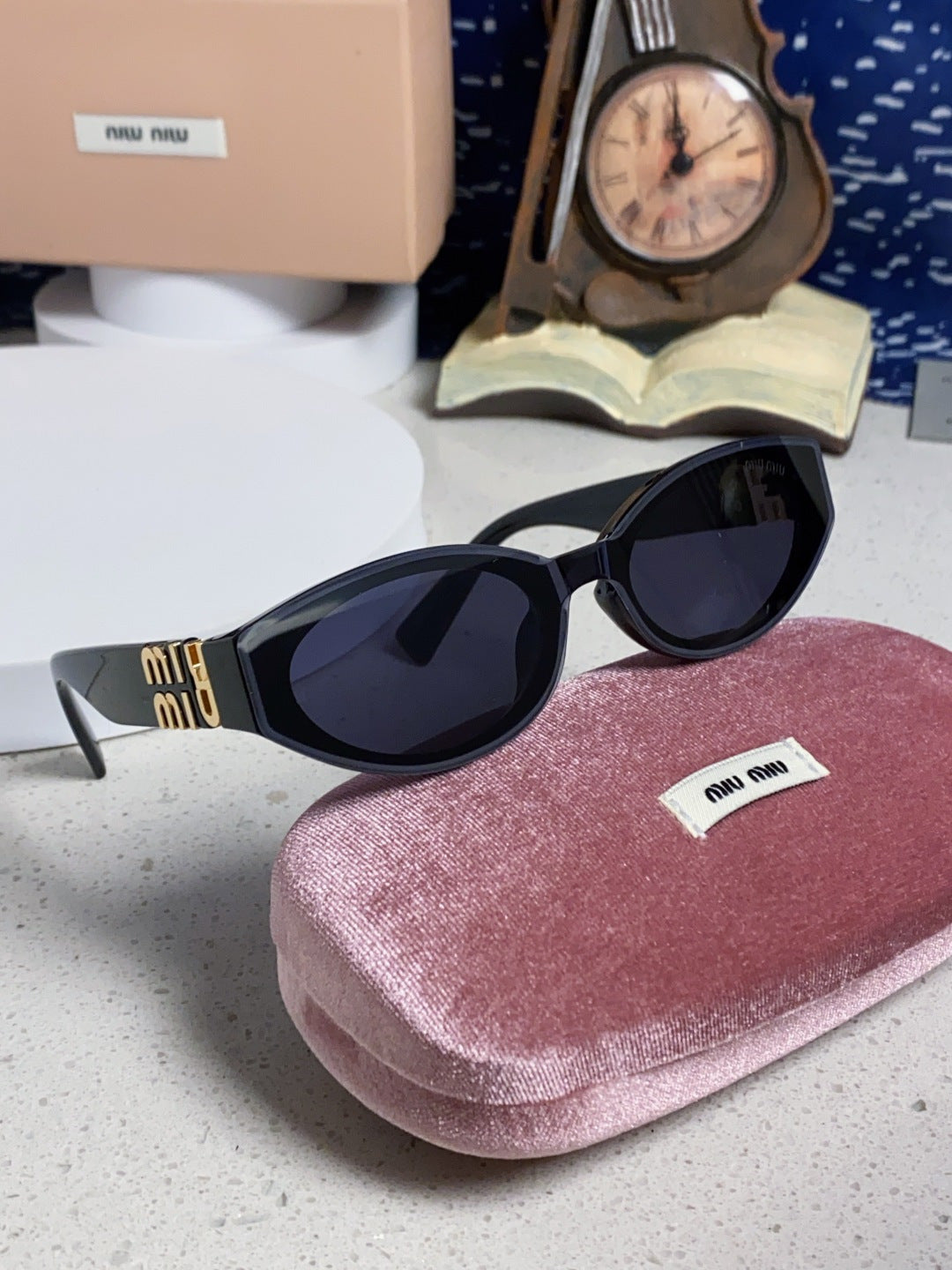 Miu Miu Cat-Eye Black Lens Sunglasses for Women - 416159 - detail image 10