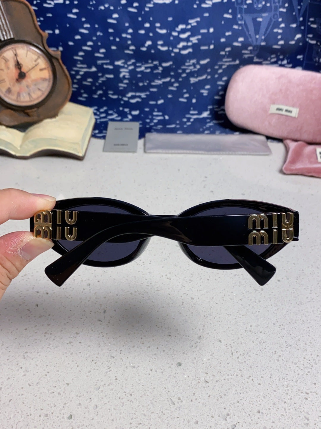 Miu Miu Cat-Eye Black Lens Sunglasses for Women - 416159 - detail image 5