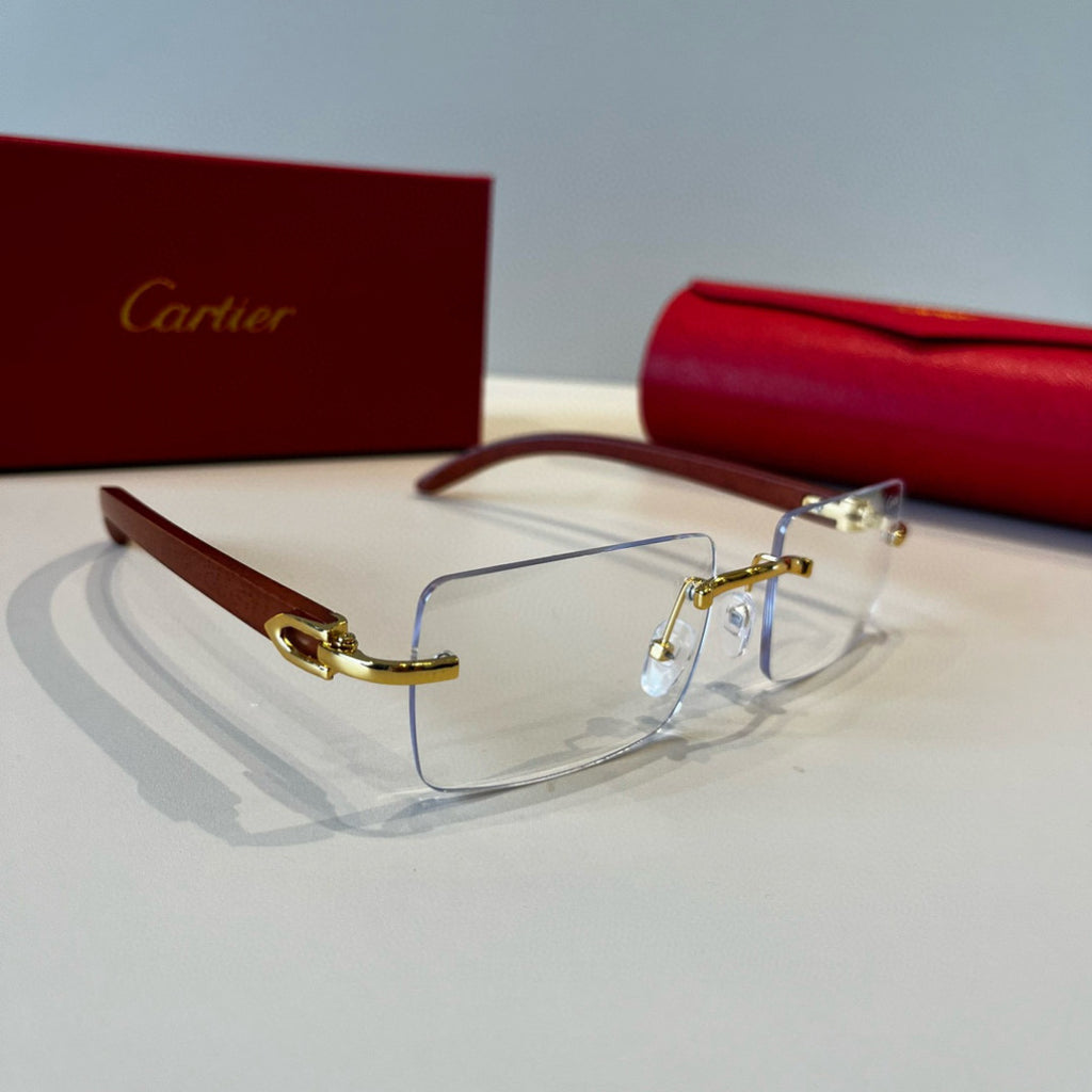 Cartier Lightweight Metal Rimless Silver Lens Sunglasses for Men & Wo - 432357
