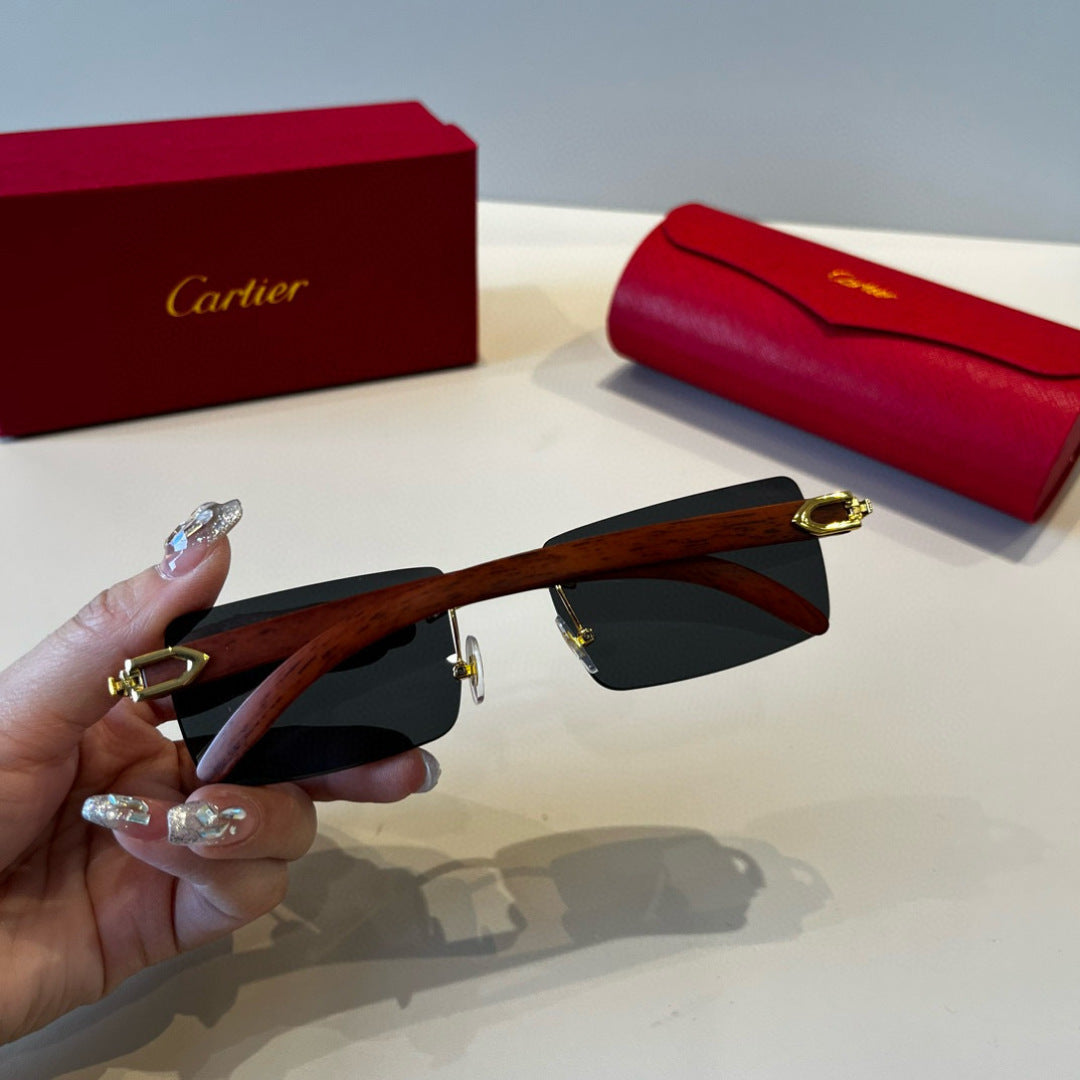 Cartier Lightweight Metal Rimless Silver Lens Sunglasses for Men & Wo - 487289 - detail image 6