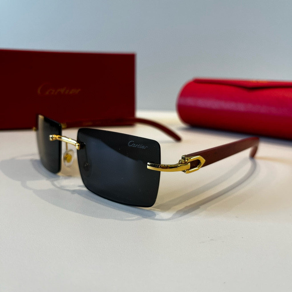 Cartier Lightweight Metal Rimless Silver Lens Sunglasses for Men & Wo - 487289 - detail image 3