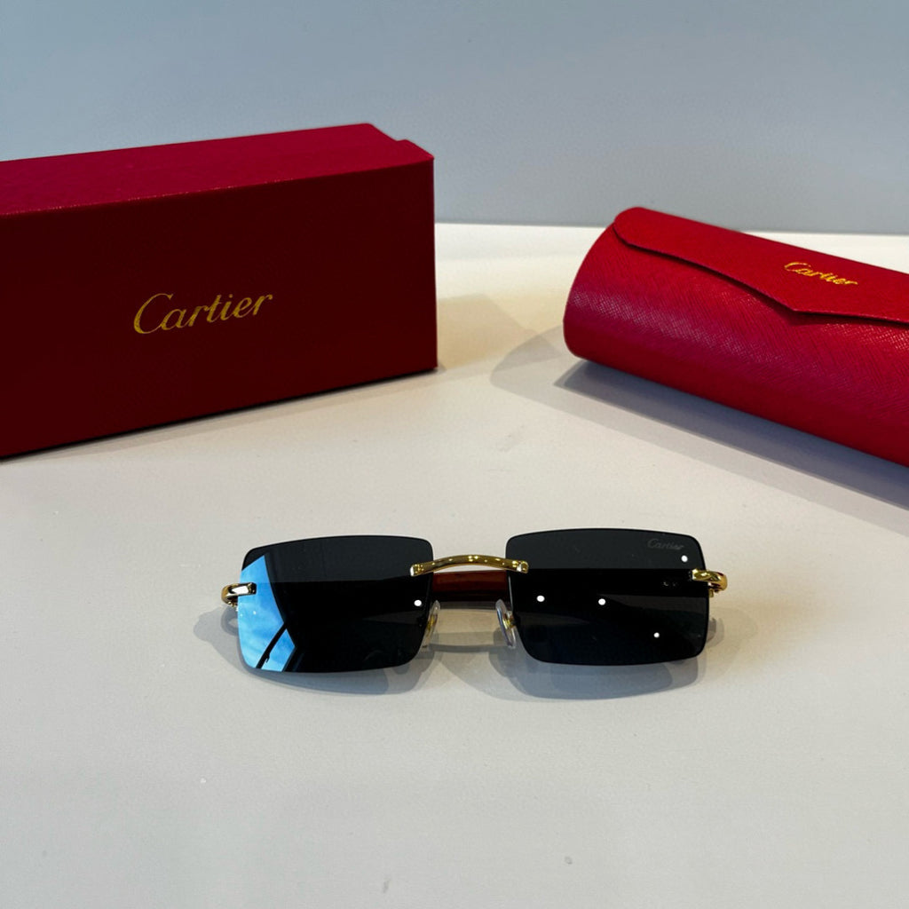 Cartier Lightweight Metal Rimless Silver Lens Sunglasses for Men & Wo - 487289 - detail image 8