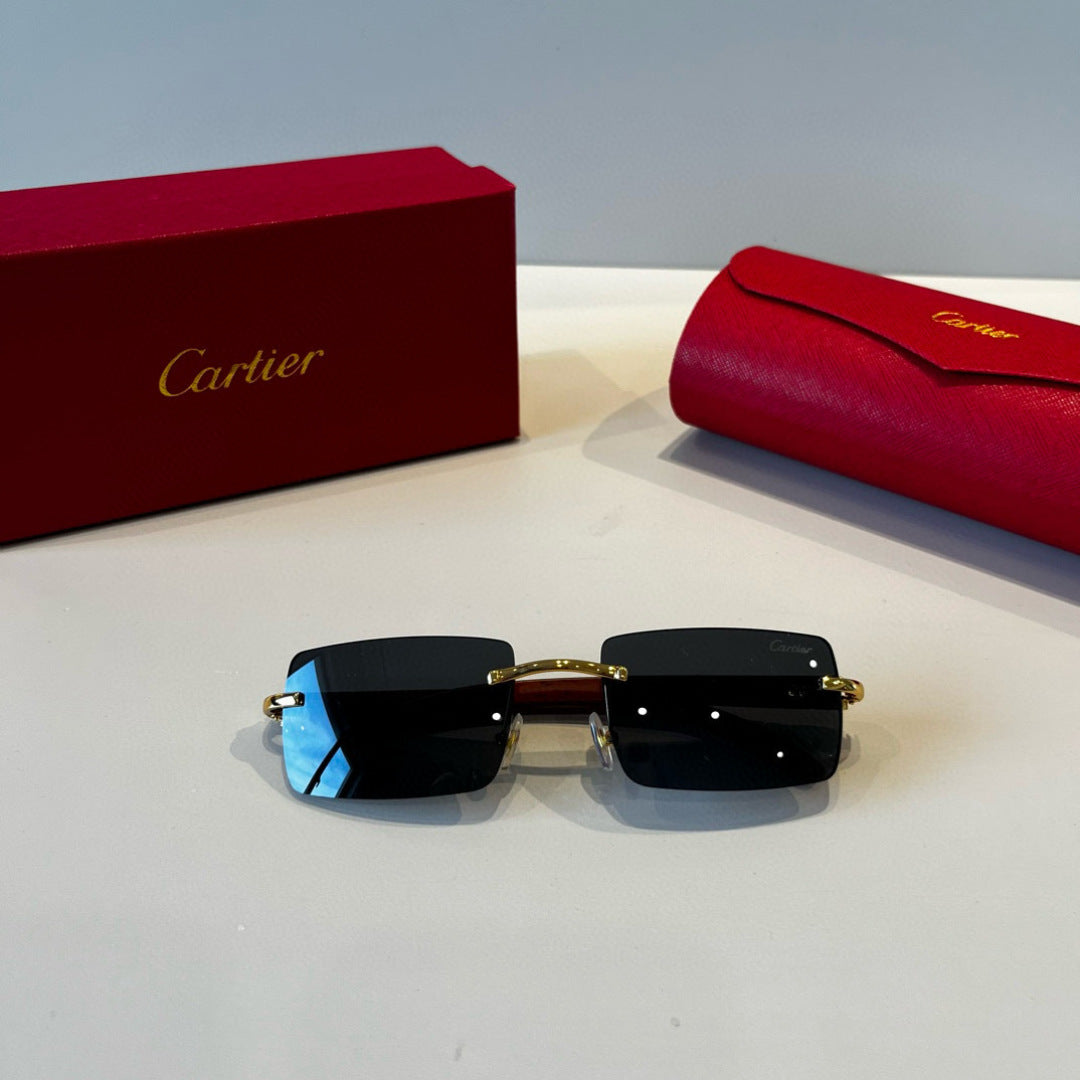 Cartier Lightweight Metal Rimless Silver Lens Sunglasses for Men & Wo - 487289 - detail image 8