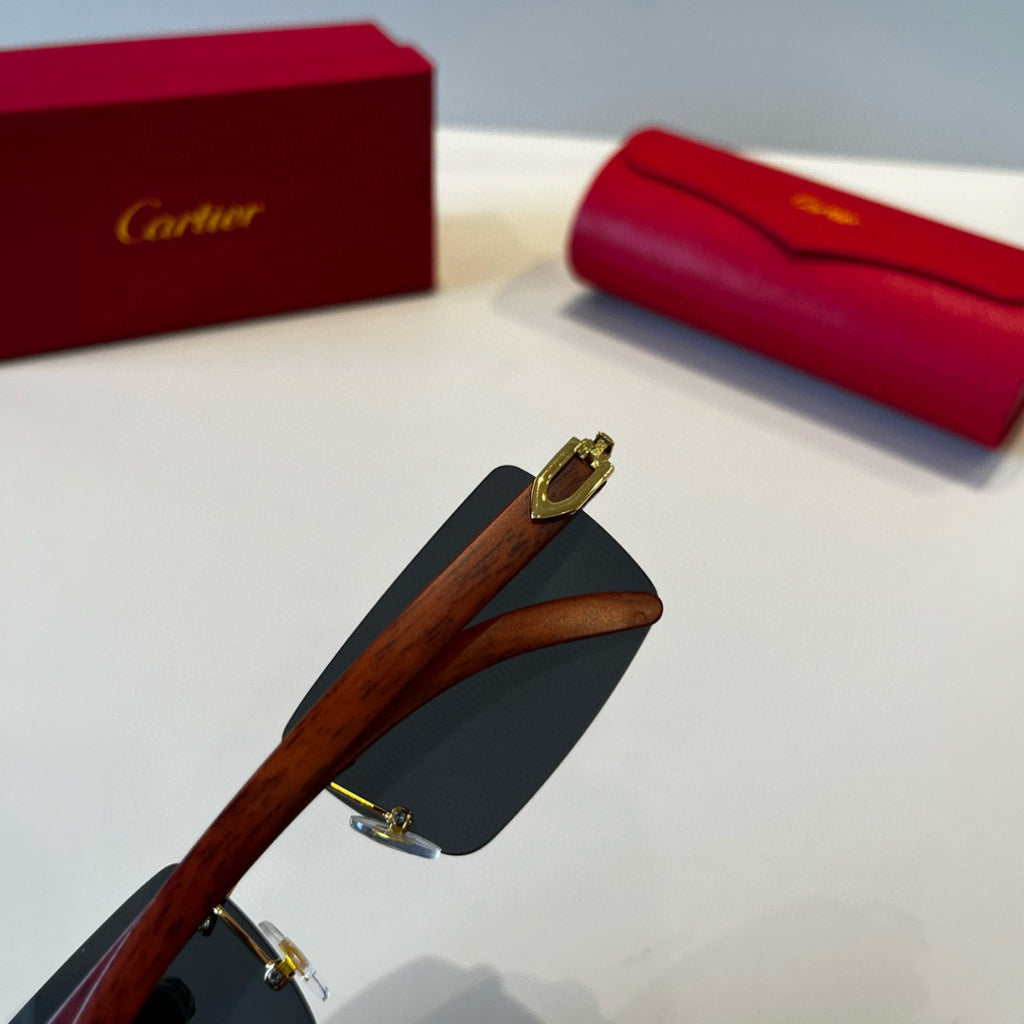 Cartier Lightweight Metal Rimless Silver Lens Sunglasses for Men & Wo - 487289 - detail image 5