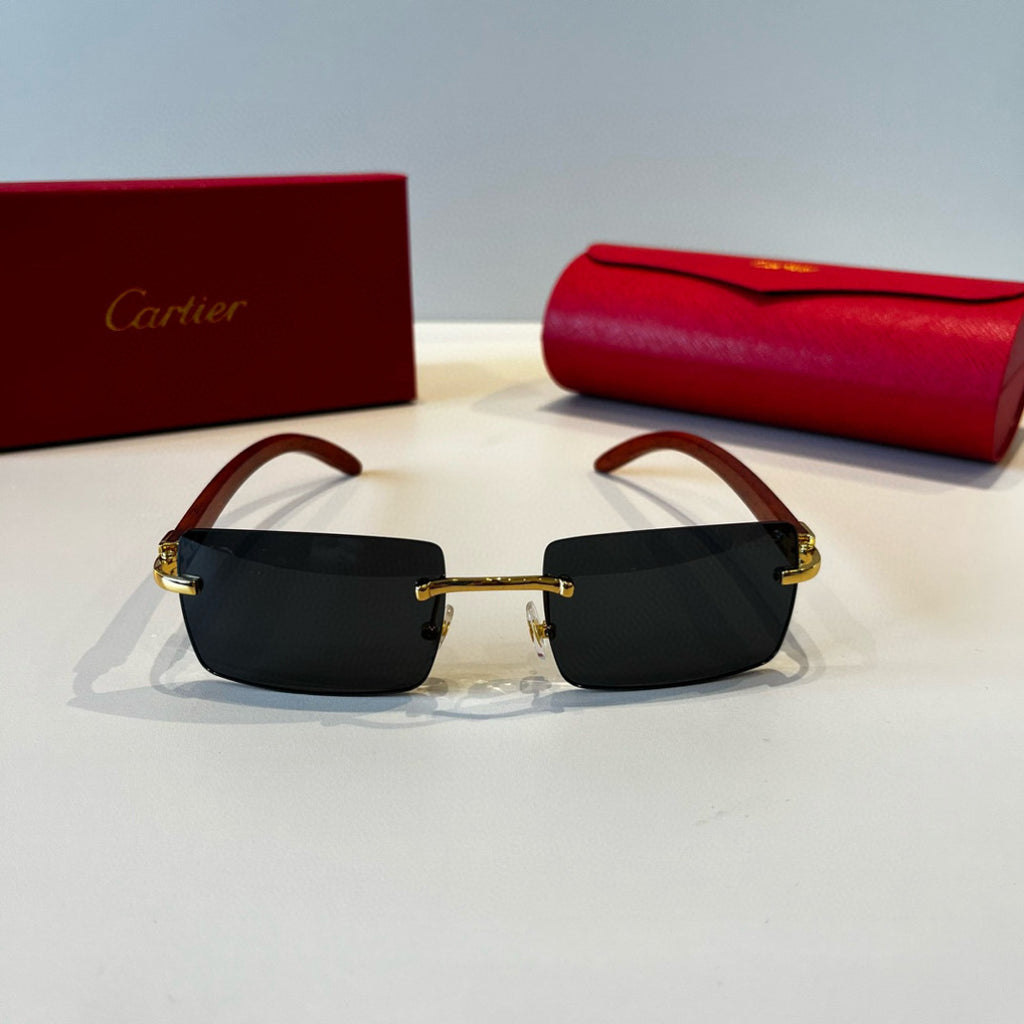Cartier Lightweight Metal Rimless Silver Lens Sunglasses for Men & Wo - 487289 - detail image 2