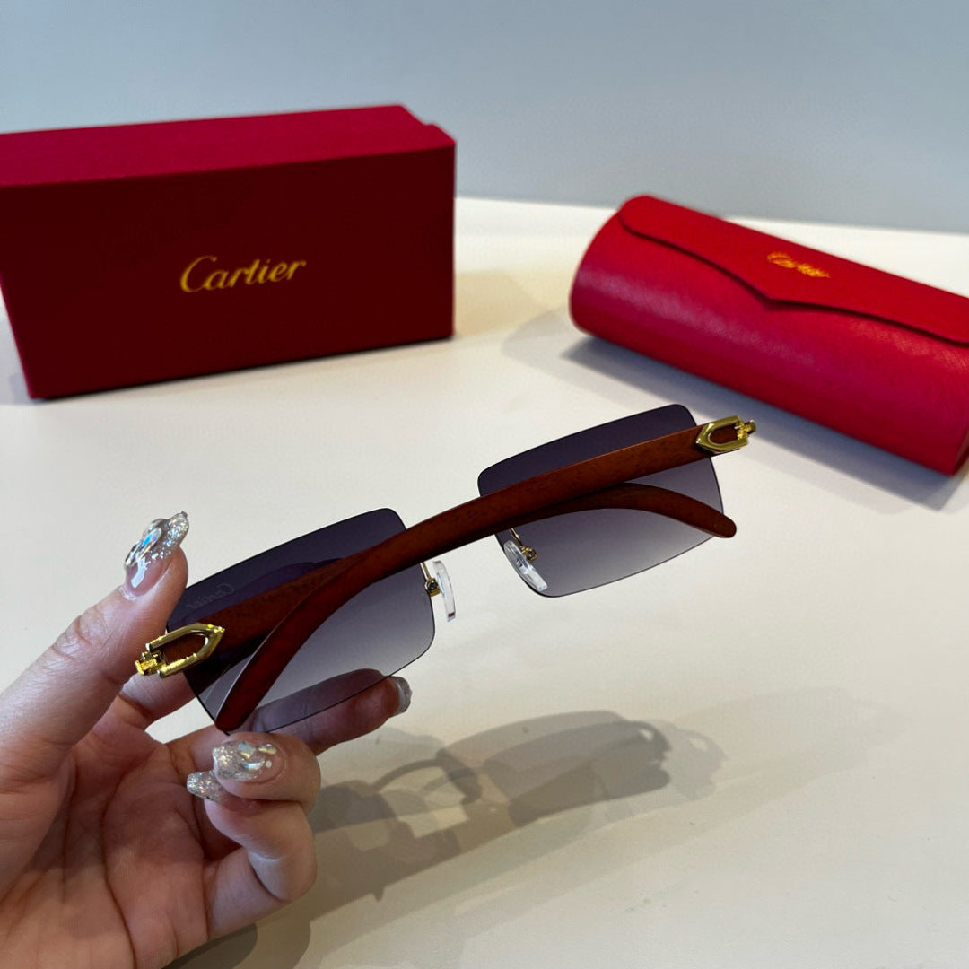 Cartier Lightweight Metal Rimless Silver Lens Sunglasses for Men & Wo - 487291 - detail image 6