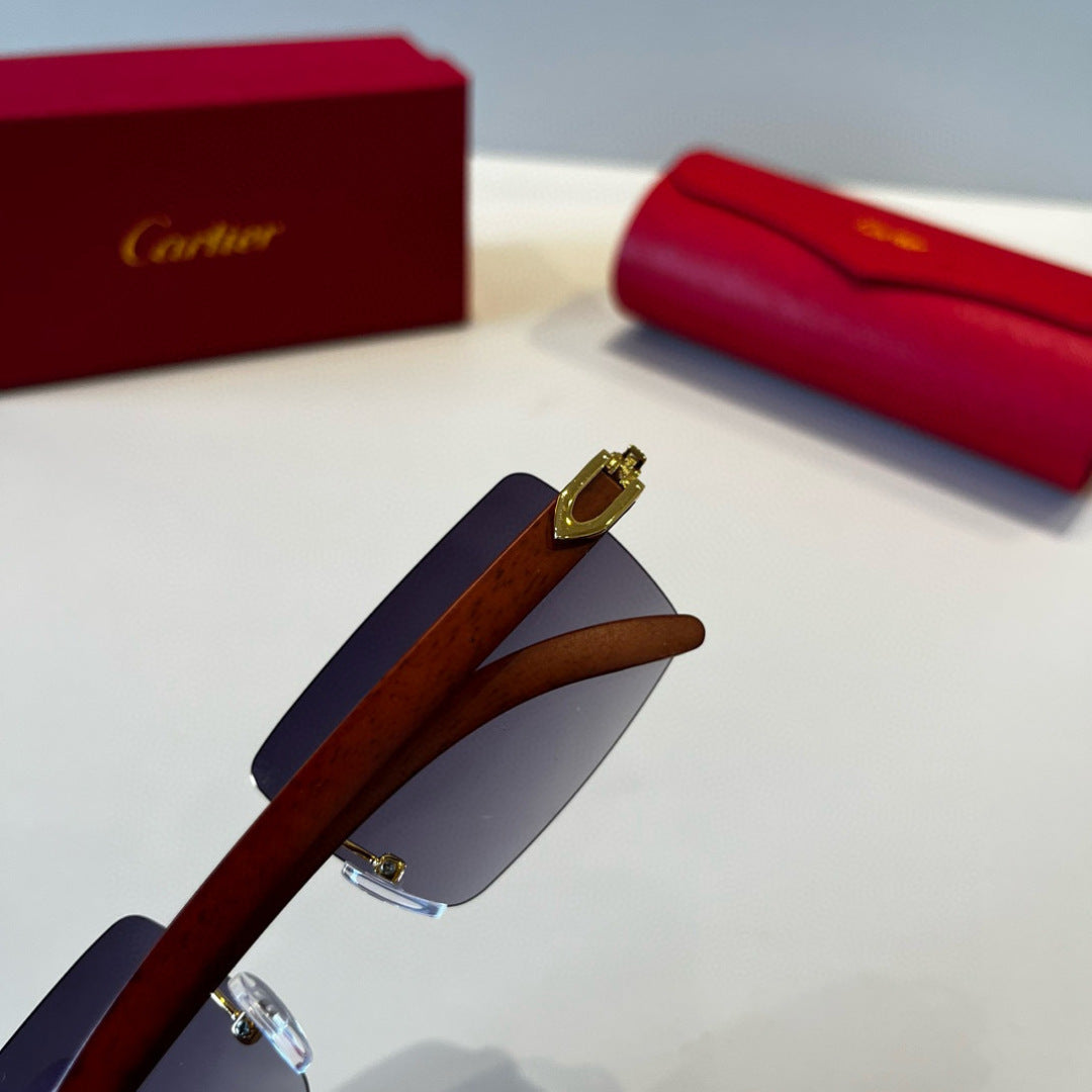 Cartier Lightweight Metal Rimless Silver Lens Sunglasses for Men & Wo - 487291 - detail image 5