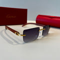 Cartier Lightweight Metal Rimless Silver Lens Sunglasses for Men & Wo - 487291