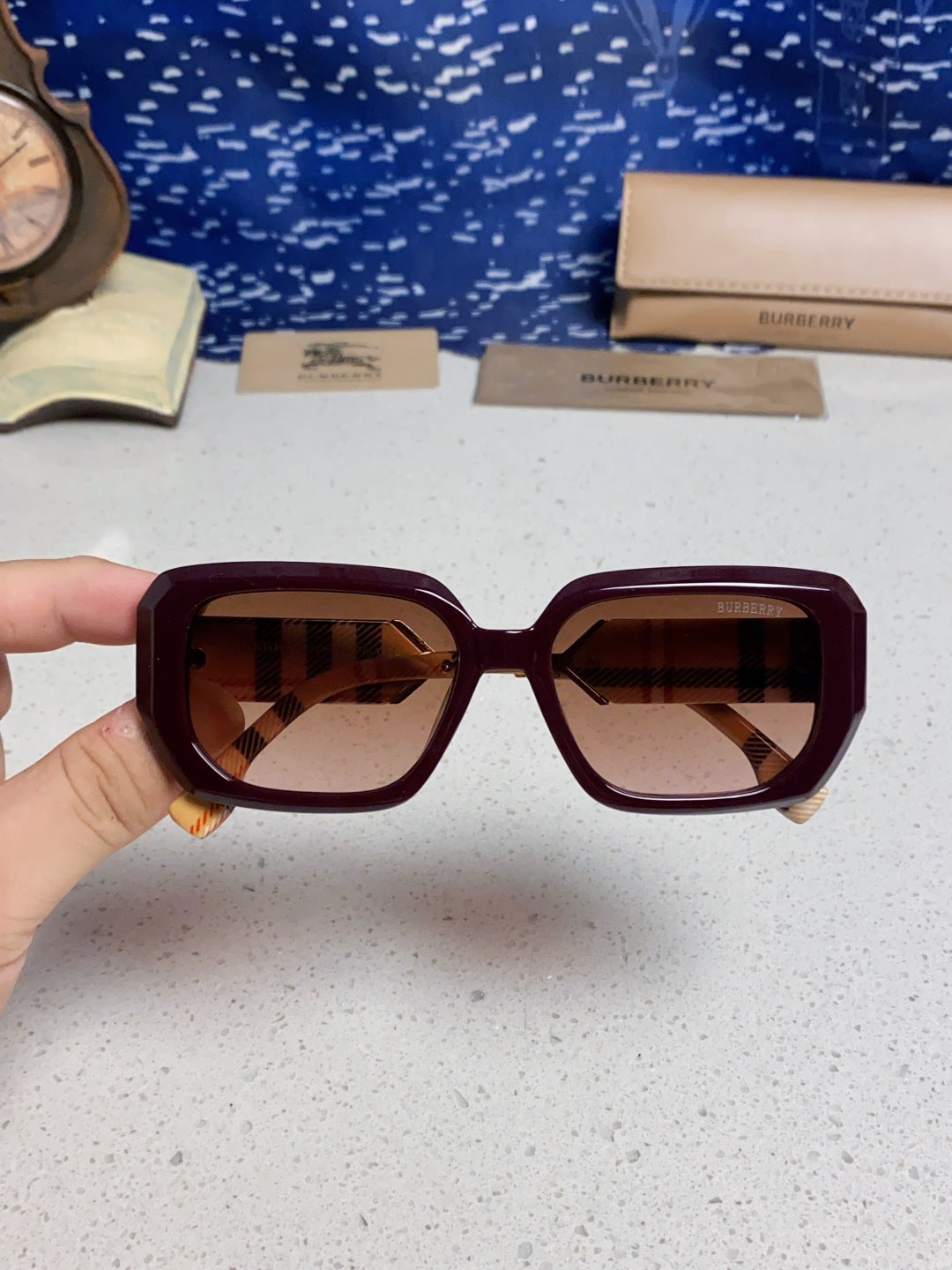 Burberry Rectangular Red Lens Sunglasses for Men & Women - 416076 - detail image 4