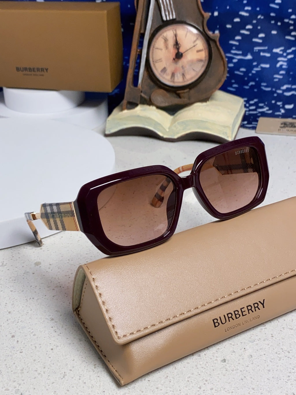 Burberry Rectangular Red Lens Sunglasses for Men & Women - 416076 - detail image 10