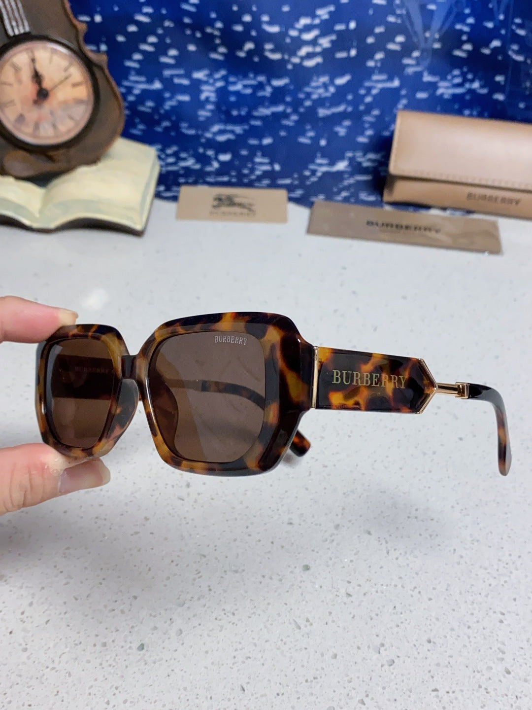 Burberry Rectangular Red Lens Sunglasses for Men & Women - 416079 - detail image 6