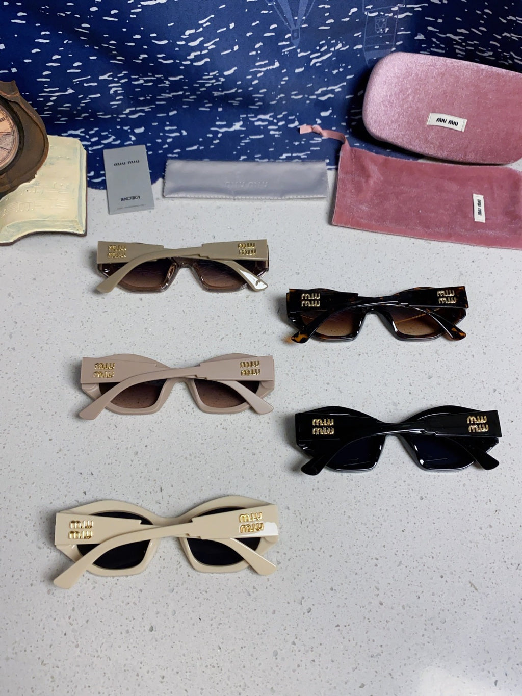 Miu Miu Cat-Eye Blue Lens Sunglasses for Women - 487571 - detail image 11
