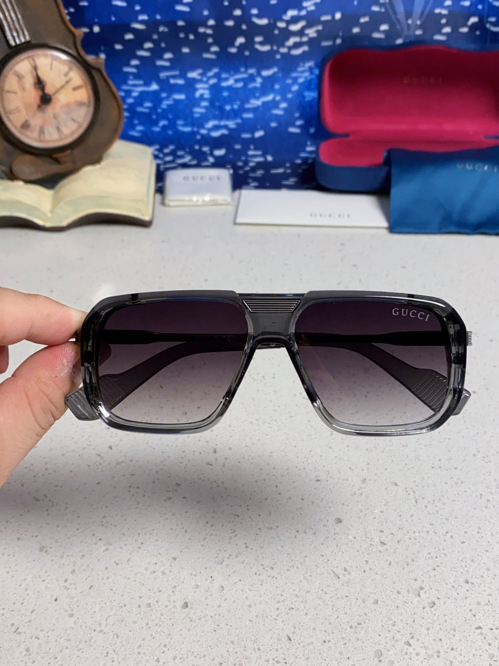 Gucci Metal Aviator Silver Lens Sunglasses for Men & Women - 357965 - detail image 4