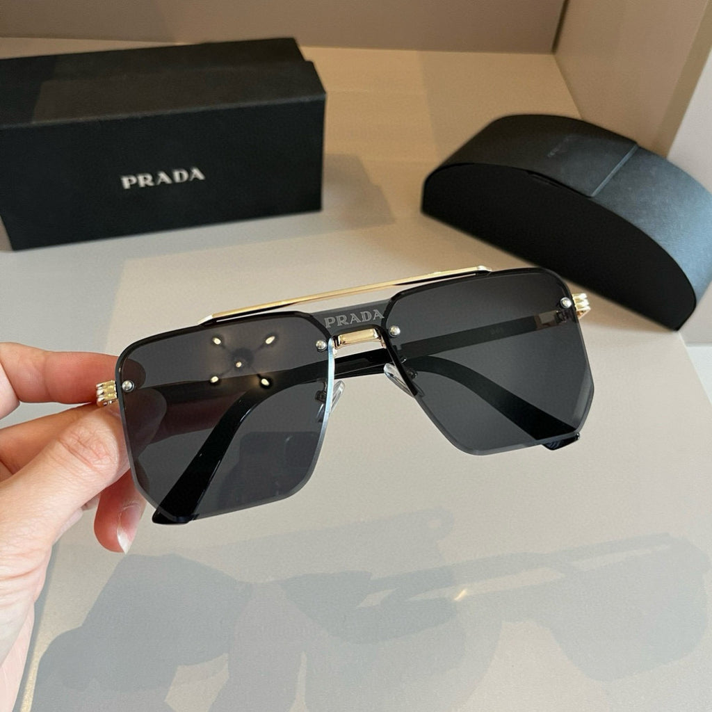 Prada Polarized Fashion Gold Lens Sunglasses for Men - 372123 - detail image 6