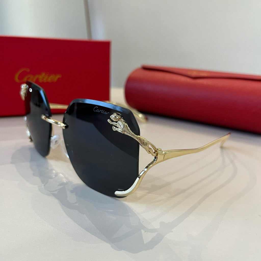 Cartier Lightweight Metal Rimless Silver Lens Sunglasses for Men & Wo - 372183 - detail image 3