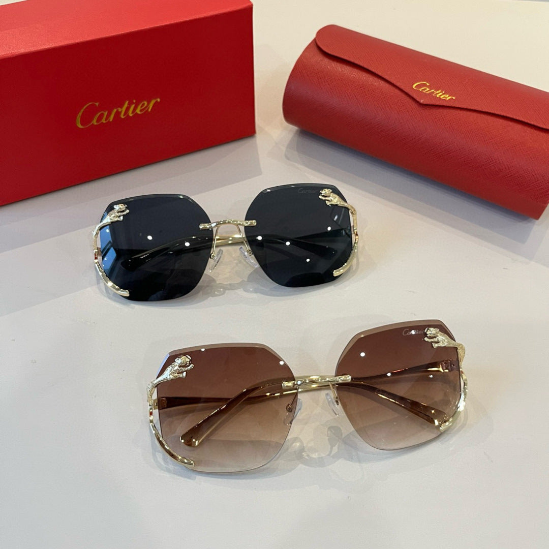 Cartier Lightweight Metal Rimless Silver Lens Sunglasses for Men & Wo - 372183 - detail image 8