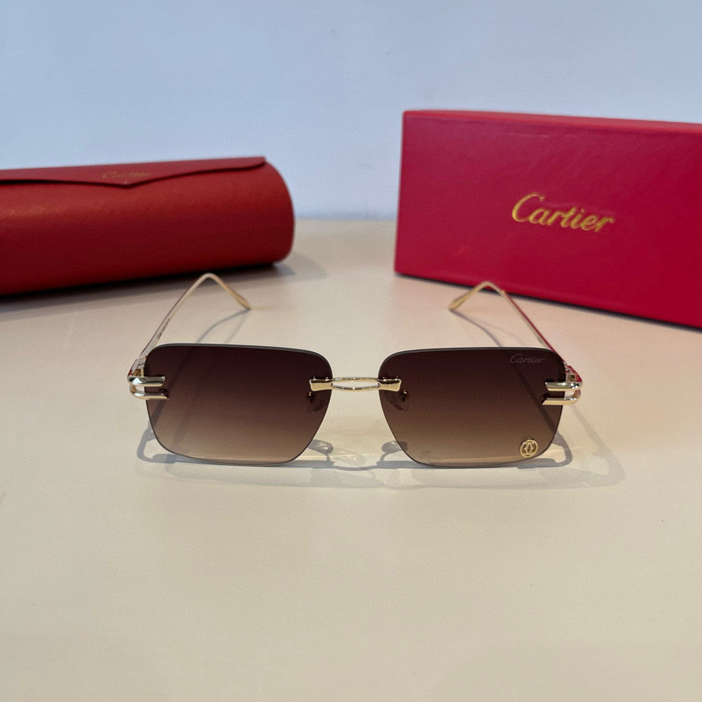 Cartier Lightweight Metal Rimless Red Lens Sunglasses for Men & Women - 935075 - detail image 3