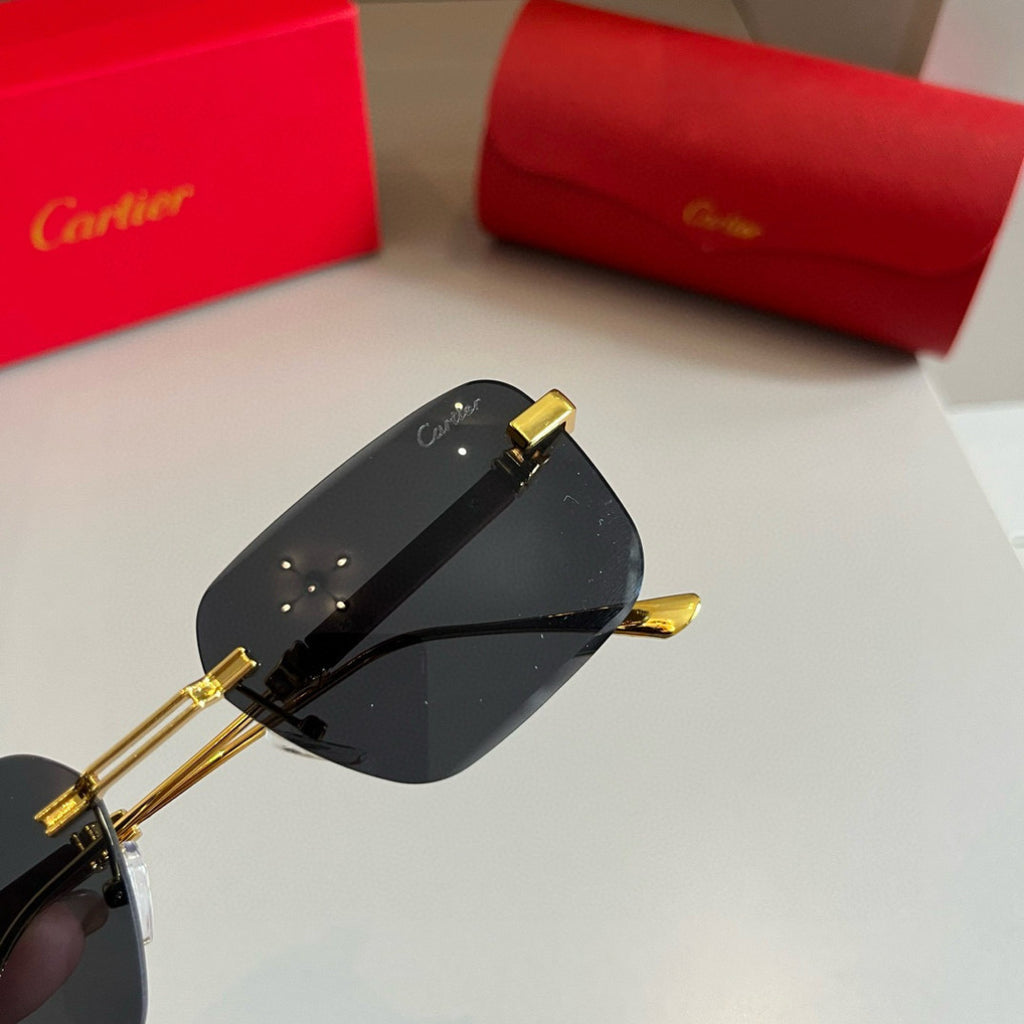 Cartier Lightweight Metal Rimless Silver Lens Sunglasses for Men & Wo - 432363 - detail image 8