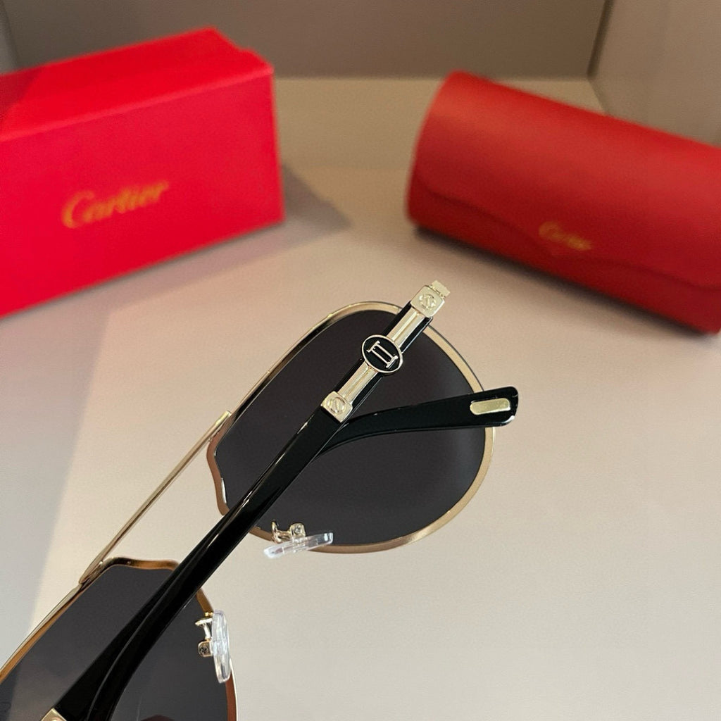 Cartier Metal Fashion Gold Lens Sunglasses for Men & Women - 372177 - detail image 5