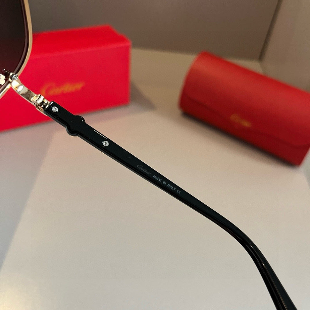 Cartier Metal Fashion Brown Lens Sunglasses for Men & Women - 465769 - detail image 9