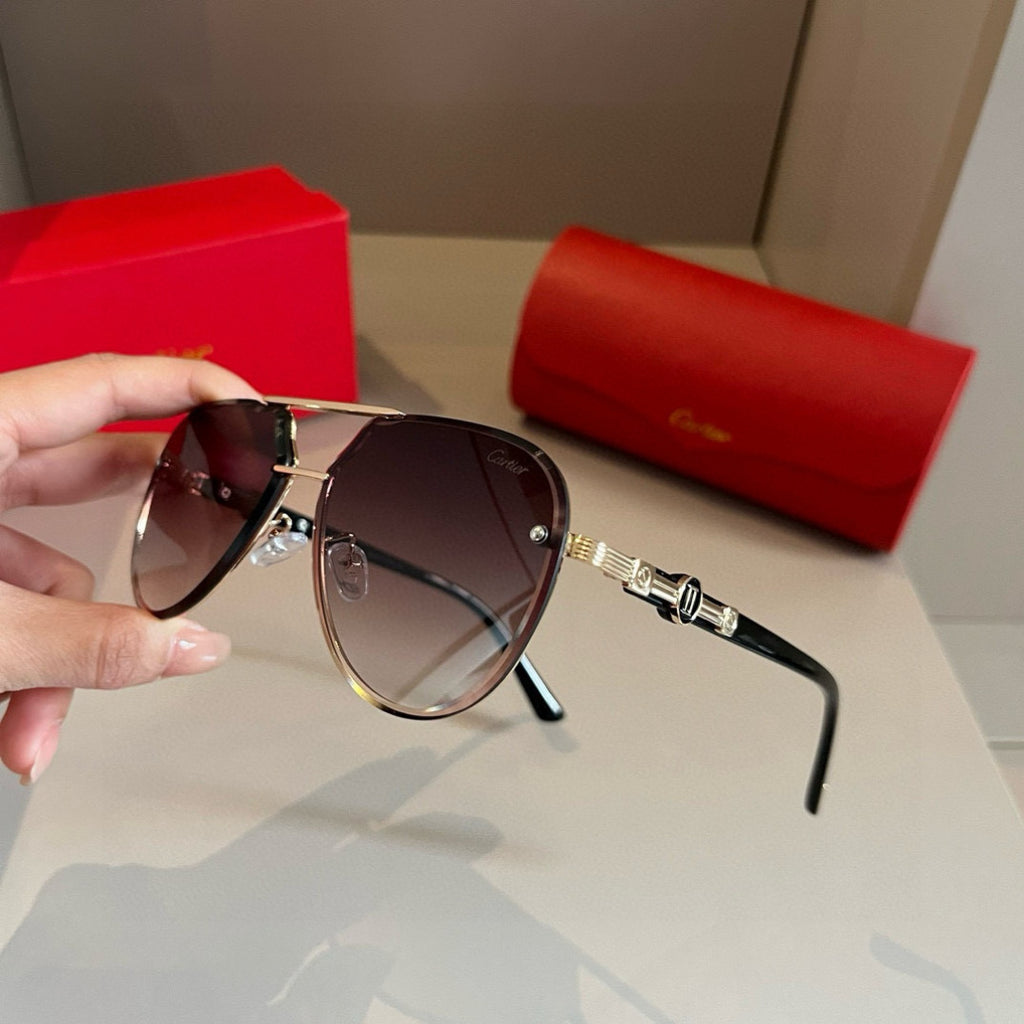 Cartier Metal Fashion Brown Lens Sunglasses for Men & Women - 465769 - detail image 4
