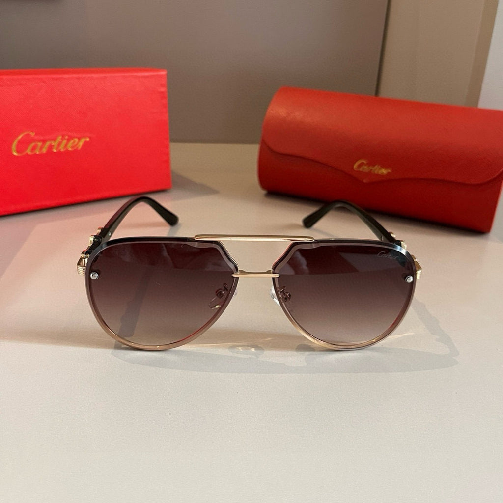 Cartier Metal Fashion Brown Lens Sunglasses for Men & Women - 935085 - detail image 2