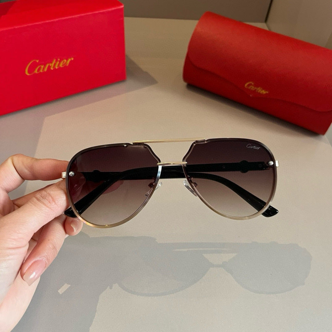 Cartier Metal Fashion Brown Lens Sunglasses for Men & Women - 465769 - detail image 6
