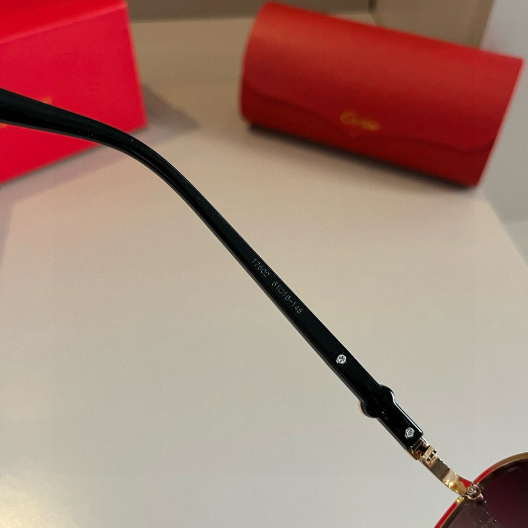 Cartier Metal Fashion Brown Lens Sunglasses for Men & Women - 372178 - detail image 8